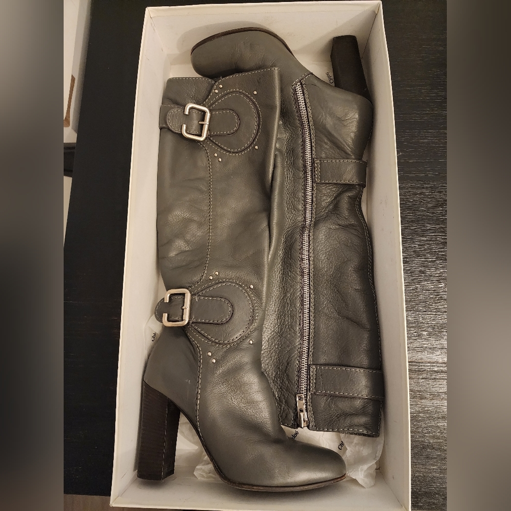 Tall Gray Chloé boots